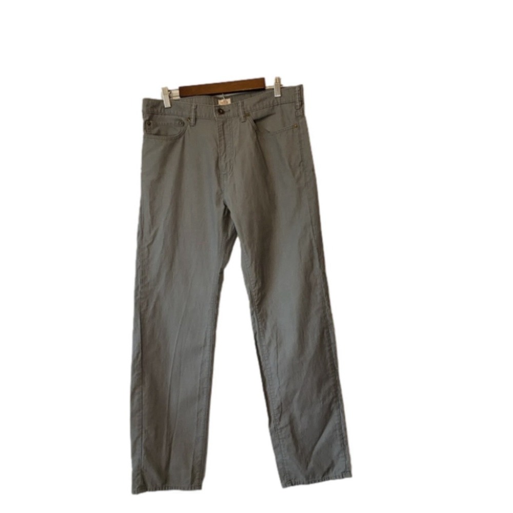 DOCKERS Mens 34X32 Gray Twill Straight Fit Everyday Travel Jeans Staple Normcore